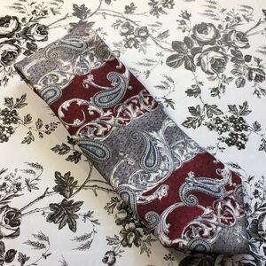 𝅺STAFFORD Men’s Silk Tie Paisley Red & Gray